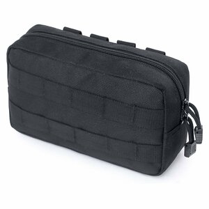 TRIWONDER MOLLE ポーチ サバゲーポーチ タクティカル ミリタリー バック ベルトポーチ 釣り 小物入り (ブラック)