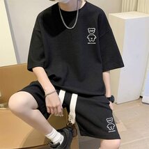 [Firome] 夏服 ジャージ メンズ 上下セット tシャツ メンズ 半袖 セットアップ メンズ スウェット 半ズボン 上下 無地 スポーツウェア_画像6