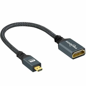 Micro HDMI to HDMI変換アダプタ Twozoh Micro HDMI変換ケーブル Type D(オス)-Type A(メス) 延長ケ