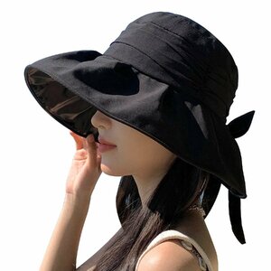 [Gokamoi] UVカット 帽子 レディース ハット レディース 日焼け防止【つば広・小顔効果・折りたたみ・サイズ調節】 遮光 遮熱 通気 紫外