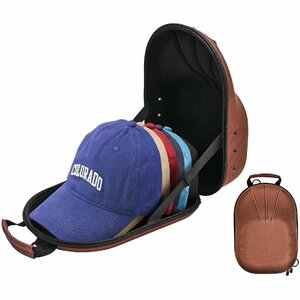 [ProCase] 帽子 収納ケース、キャップ コレクション 野球帽バッグ 硬質EVA素材 耐水 型崩れ防止 7-8個収納可能 携帯便利（ブラウン）