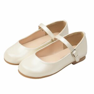 [a Lisa na] formal shoes girl Kids dress shoes piano presentation child shoes white 24cm