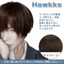 Hawkkoウィッグ かつら メンズ ショート 原宿 イケメン ハンサム 自然 小顔 耐熱 人気 ファッション ふわふわ イメチェン 男女兼用（チョ_画像3