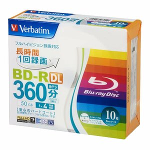 バーベイタム(Verbatim) Verbatim バーベイタム 1回録画用 ブルーレイディスク BD-R DL 50GB 10枚 ホワイトプリンタ
