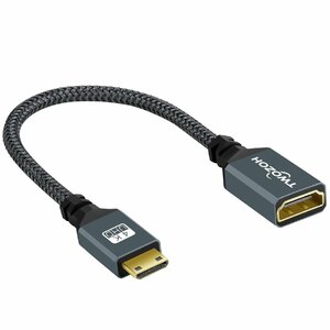 Twozoh Mini HDMI to HDMI変換アダプタ Mini HDMI(オス)-HDMI(メス)変換ケーブル延長ケーブル HDMI ケーブ