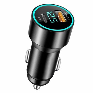 【全金属】BELIYO シガーソケット usb 車 電圧計 メタリック シガーソケット 2連 QC3.0ポート+PDポート 車載充電器 車 usb