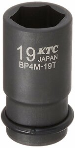 京都機械工具(KTC) 12.7mm (1/2インチ) インパクトレンチ ソケット (セミディープ薄肉) 19mm BP4M19TP