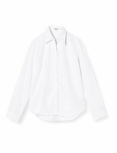 [アトリエサンロクゴ] シャツ ブラウス 事務服 制服 ワイシャツ ビジネスワイシャツ l1-l22 レディース 開襟-white 日本 LL (日