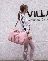 スポーツバッグ 修学 旅行カバン 大容量 ボストンバッグ ジム ヨガ 出張 duffel bag 35L シューズ収納付き 一泊二日 乾湿分離 斜め_画像3