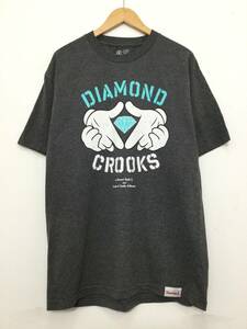 Diamond Supply Co. Crooks&Castles ダイヤモンドサプライ コラボ USA製 半袖 プリントTシャツ メンズL〜 【良品】242