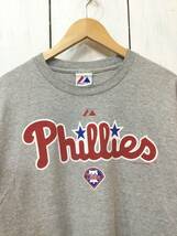 Majestic マジェスティック メキシコ製 MLB メジャーリーグ Phillies プリント 半袖 Tシャツ メンズXL〜 大きめ 【良品綺麗】_画像2