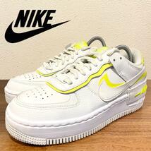 NIKE WMNS AIR FORCE 1 SHADOW ナイキ エア フォース ワン シャドウ ホワイトイエロー CI0919-104 ローカットスニーカー 23cm_画像1