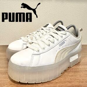 PUMA MAYZE WNS WH FR2 ATMOS PINK プーマ メイズ ホワイト アトモスピンク 389164-01 レディース ローカットスニーカー 24cm の画像1