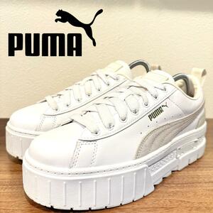 PUMA LEATHER MAYZE WNS プーマ レザー メイズ ホワイト レディース 381983-13 ローカットスニーカー 24.5cm 