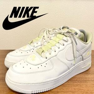 NIKE AIR FORCE 1 '07 LV8 DOUBLE AIR PACK ナイキ エア フォース ワン ホワイトイエロー CJ1379-101 レディース 24.5cm 美品