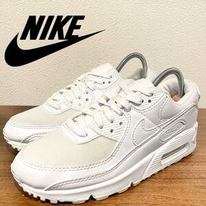 Nike Wmns Air Max 90 White Nike Air Max 90 Triple White Ladies DH8010-100 Низкие кроссовки 22,5 см