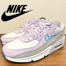 NIKE AIR MAX 90 LTR ナイキ エア マックス 90 ホワイトパープル レディース CD6864-123 ローカットスニーカー 24cm _画像1