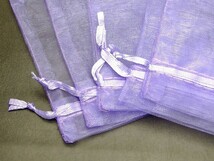 オーガンジーポーチ 紫 100枚セット Sサイズ 10×8cm 巾着袋 ジュエリー アクセサリー 小物入れ 保管用 収納 パワーストーン用_画像2