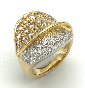 K18/Pt900 Кольцо кольца кольца Кольцо кольца желтое золото платиновый 9