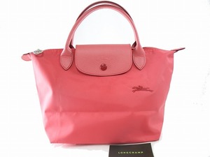 1円　ロンシャン LONGCHAMP ル　プリアージュ　ミディアムサイズ　トートバッグ　★　サーモンピンク　ナイロン　レザー　4162