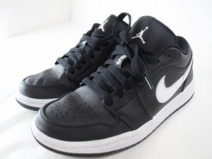 1円　美品　NIKE　ナイキ　 AIR JORDANジョーダン　★　レザー　スニーカー　★　ブラック　23cm　5003