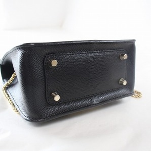 1円 良品 フルラ FURLA メトロポリス ★ チェーン ショルダーバッグ ★ ブラック レザー 4163の画像5