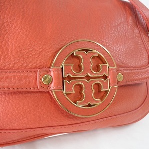 1円 美品 トリーバーチ TORY BURCH ★ 斜め掛け ショルダーバッグ ★ レザー だいだい 4768の画像3