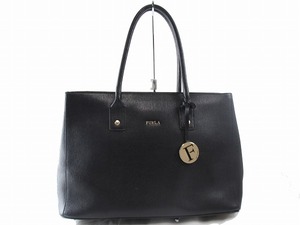 1円　フルラ　FURLA　★　トートバッグ　肩掛け可　★　ブラック　レザー　★　A4収納可　就活　通勤通学　6189