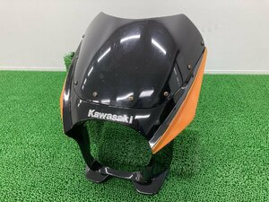 CrossDock製 ビキニカウル 黒/橙 社外 中古 バイク 部品 ZRX400 Z900RSに クロスドック ライトカウル スクリーン CrossDock