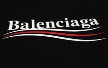 バレンシアガ 半袖カットソー ポリティカルキャンペーンロゴ 黒 XS_画像3