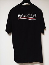 バレンシアガ 半袖カットソー ポリティカルキャンペーンロゴ 黒 XS_画像1