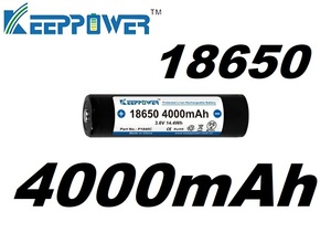 KEEPPOWER 18650 4000mAh リチウム バッテリー【新品】P1840C 充電 電池 surefire Solarforce Fenix Olight KEEP POWER P60 LED ライト