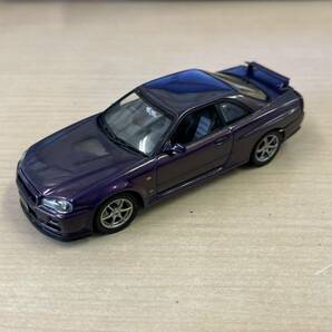 【TC0404（91）】オートアート Auto art GTR R34 SKY LINE スカイライン 1/43 パープル ミニカー コレクション 窓なしの画像1