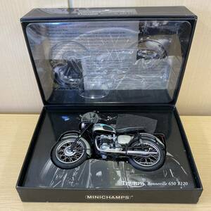 【TH0407】 ミニチャンプス TRIUMPH トライアンフ Bonneville 650 T120 ボンネビル 模型 バイク オートバイ 汚れあり サビあり 