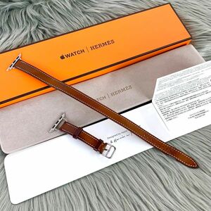 HERMES エルメス アップルウォッチ用 ベルト 二重巻き ドゥブルトゥール ブラウン