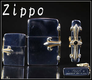 ZB153 ジッポー 【Zippo】 オイルライター 宝石象嵌／美品！ｒ