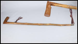 MA863 杖 ステッキ 木製 全身文字彫刻 杖 長98㎝／美品！ｚｙ