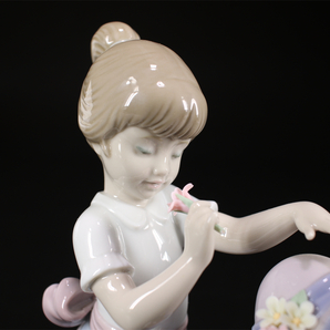 CE983 LLADRO 【リヤドロ】 磁器人形 美少女と子犬 置物／共箱付美品！ｈの画像7