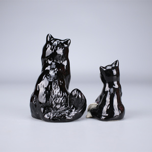 CF060 Royal Doulton 【ロイヤルドルトン】 黒猫 置物 2点／美品！ｒの画像5