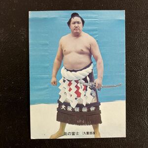  old Calbee large sumo card 22 number width . north. Fuji Calbee confectionery that time thing Showa era 48 year Kyushu place average on goods 