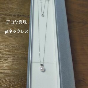 アコヤ真珠　ペンダントハートネックレス　ptプラチナ　人気