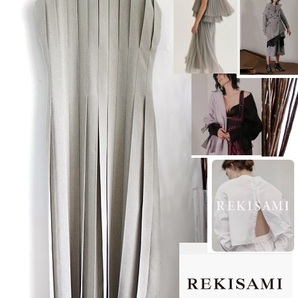 試着程度/REKISAMI/レキサミ/マキシロング/プリーツミニマルワンピース/97,300円の画像1