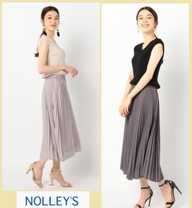 美品/NOLLY'Sノーリーズ/ ニット＋プリーツスカートロングワンピース ¥19,800