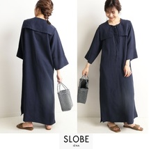 近年品/SLOBE IENA/スローブイエナ/リネン混セーラーワンピース◆ ￥17,600_画像1