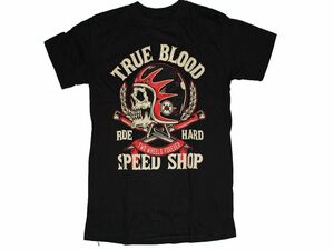 TRUE BLOOD（トゥルーブラッド） 、ホットロッド系Ｔシャツ、ＸＬサイズ・新品、黒、特価・⑩