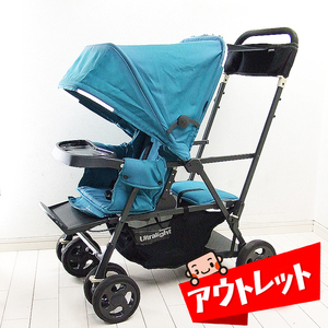 Двухнористые коляски использовали Joovy Caboose Jeovy Cabous Ultra Light Graphite Используемые товары, используемые коляски [D.