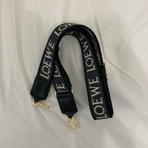 1 jpy ~ beautiful goods Loewe LOEWE shoulder strap hole gram strap Jaguar do× car f black 