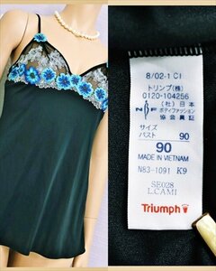 CM1-62F#//新品同様♪Triumph/トリンプ♪NBF♪バスト90㎝の大きいLサイズ♪艶すべ触感♪ミニスリップ※一番安価で送料はゆうパケット2