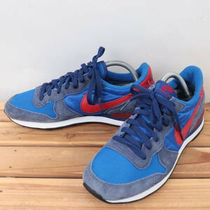 z1529 ナイキ インターナショナリスト US8.5 26.5cm/青 ブルー 紺 赤 NIKE INTERNATIONALIST メンズ スニーカー 中古