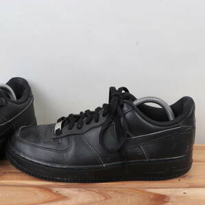 z1676 ナイキ エアフォース1 US9 27.0cm/黒 ブラック NIKE AIRFORCE1 メンズ スニーカー 中古の画像4